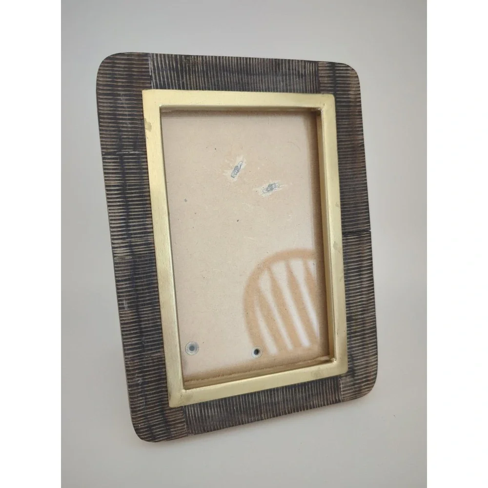 Opalhouse Brass Metal and Wood Border Picture Frame 4x6 Rectangle Home Decor